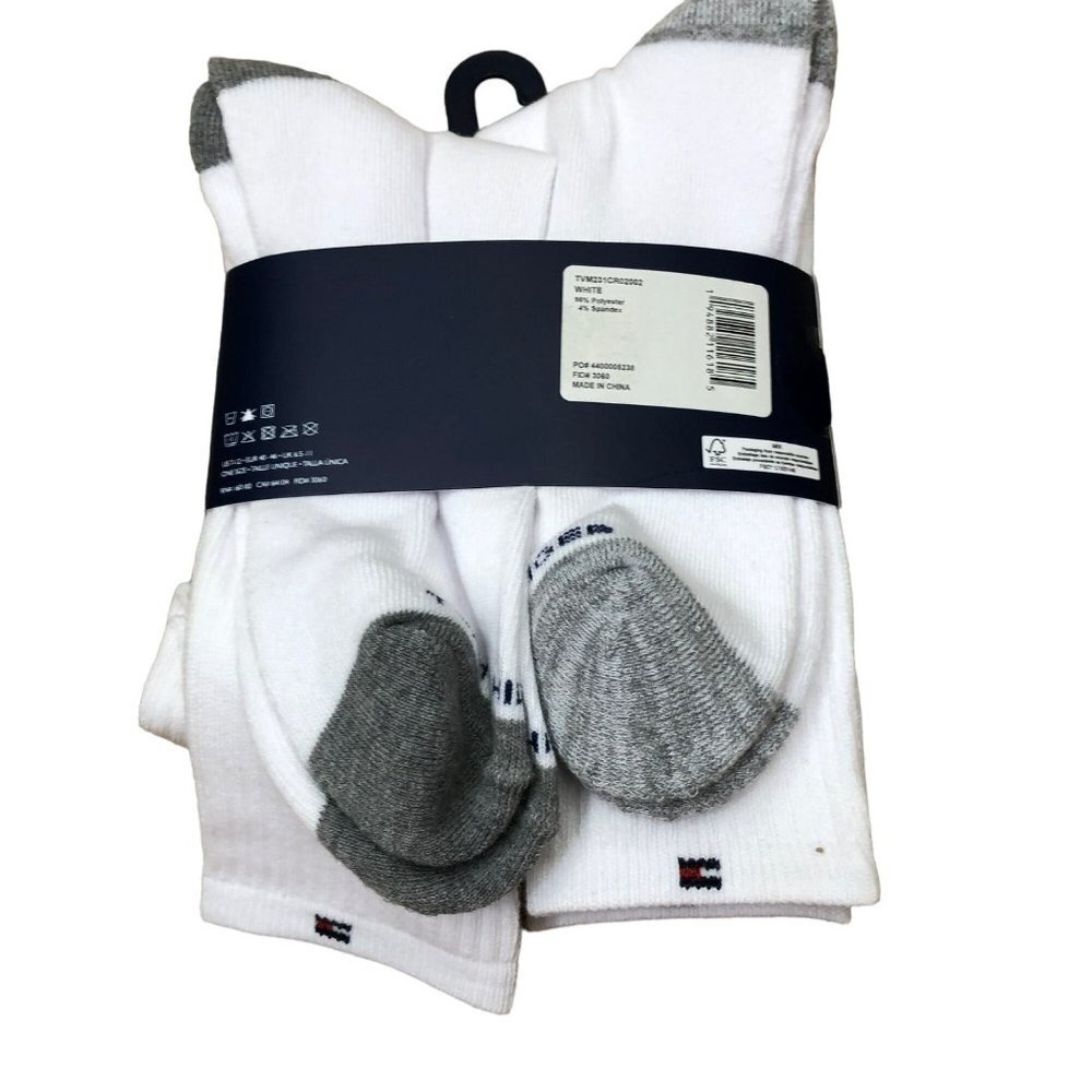 TOMMY HILFIGER MENS‎ FIVE PAIRS CUSHION CREW SOCKS NWT